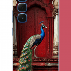 Infinix Hot 60-60i Uyumlu su kenarındaki tavus kuşu UV Baskılı Silikon Kılıf