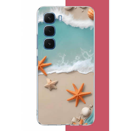 Infinix Hot 60-60i Uyumlu turuncu deniz yıldızı UV Baskılı Silikon Kılıf Infinix Hot 60-60i Uyumlu turuncu deniz yıldızı UV Baskılı Silikon Kılıf