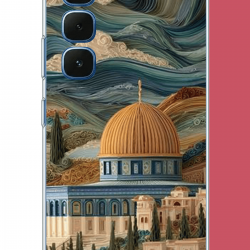 Infinix Hot 60-60i Uyumlu bulutlu kudüs UV Baskılı Silikon Kılıf