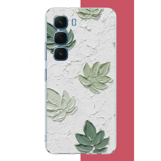 Infinix Hot 60-60i Uyumlu tuvaldeki yaprak UV Baskılı Silikon Kılıf