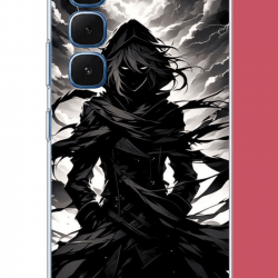 Infinix Hot 60-60i Uyumlu karanlık gölge anime karakter UV Baskılı Silikon Kılıf