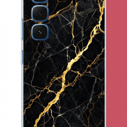 Infinix Hot 60-60i Uyumlu altın diyagonal UV Baskılı Silikon Kılıf