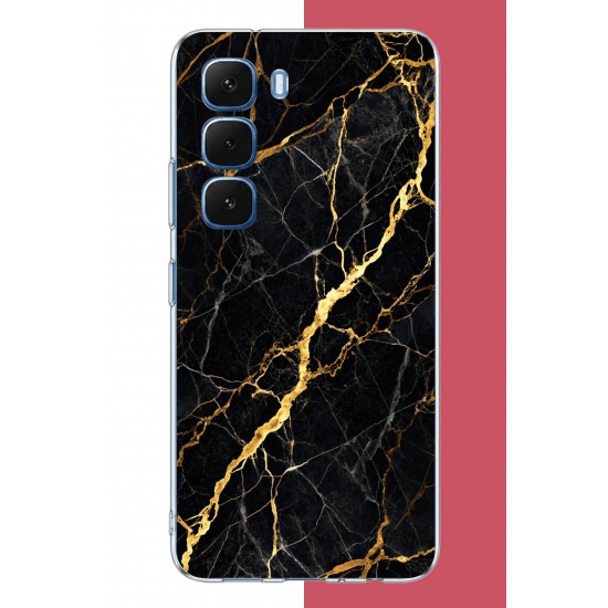 Infinix Hot 60-60i Uyumlu altın diyagonal UV Baskılı Silikon Kılıf