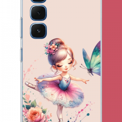 Infinix Hot 60-60i Uyumlu minik balerin1 UV Baskılı Silikon Kılıf