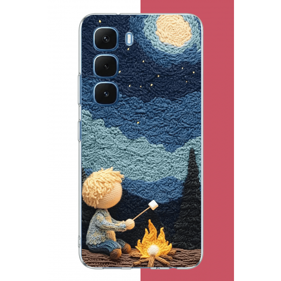 Infinix Hot 60-60i Uyumlu küçük prens UV Baskılı Silikon Kılıf