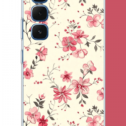Infinix Hot 60-60i Uyumlu kırmızı pattern UV Baskılı Silikon Kılıf