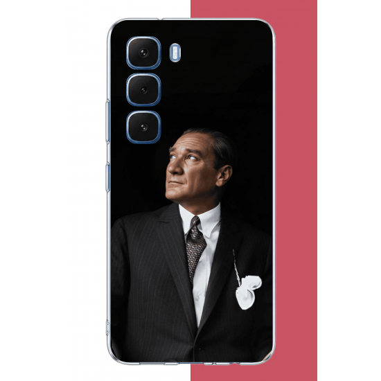 Infinix Hot 60-60i Uyumlu kürsüden bakan atatürk UV Baskılı Silikon Kılıf