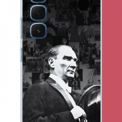 Infinix Hot 60-60i Uyumlu şapka ile selamlayan atatürk UV Baskılı Silikon Kılıf