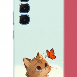 Infinix Hot 60-60i Uyumlu minik kedi UV Baskılı Silikon Kılıf