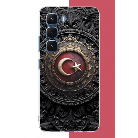Infinix Hot 60-60i Uyumlu Türk Rozet UV Baskılı Silikon Kılıf