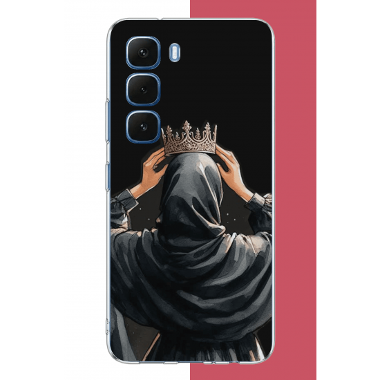 Infinix Hot 60-60i Uyumlu Taç UV Baskılı Silikon Kılıf