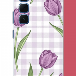 Infinix Hot 60-60i Uyumlu mor lale UV Baskılı Silikon Kılıf