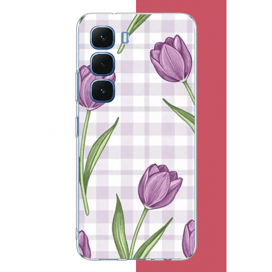 Infinix Hot 60-60i Uyumlu mor lale UV Baskılı Silikon Kılıf Infinix Hot 60-60i Uyumlu mor lale UV Baskılı Silikon Kılıf