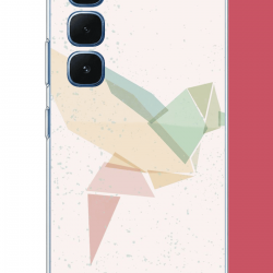 Infinix Hot 60-60i Uyumlu origami kuş UV Baskılı Silikon Kılıf