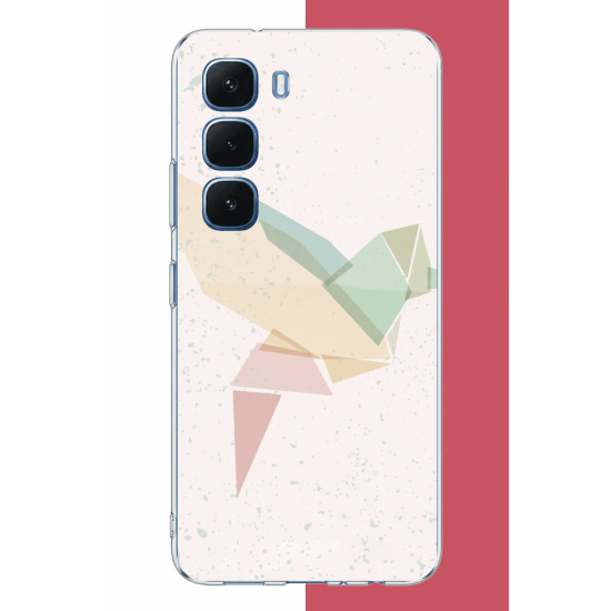 Infinix Hot 60-60i Uyumlu origami kuş UV Baskılı Silikon Kılıf Infinix Hot 60-60i Uyumlu origami kuş UV Baskılı Silikon Kılıf