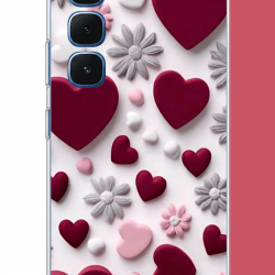 Infinix Hot 60-60i Uyumlu bordo kalp UV Baskılı Silikon Kılıf