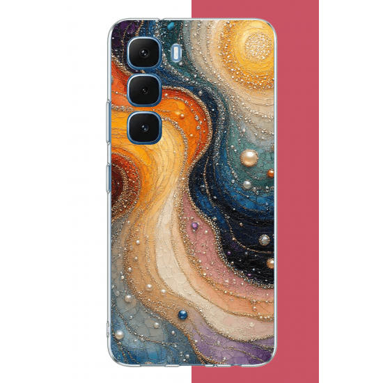 Infinix Hot 60-60i Uyumlu renkli uzay UV Baskılı Silikon Kılıf