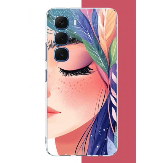 Infinix Hot 60-60i Uyumlu renkli yaprak saçlı kız.jpeg UV Baskılı Silikon Kılıf Infinix Hot 60-60i Uyumlu renkli yaprak saçlı kız.jpeg UV Baskılı Silikon Kılıf