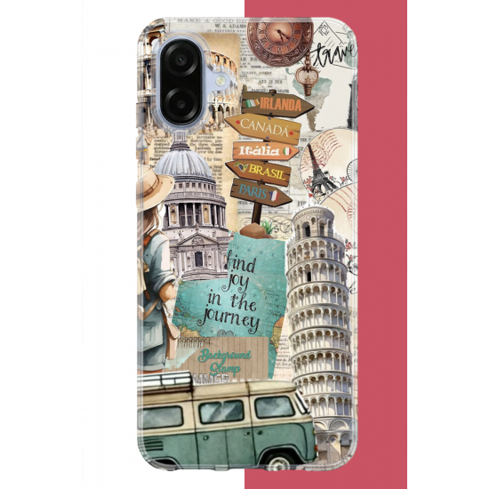 Samsung Galaxy A07 Uyumlu Travel2 UV Baskılı Silikon Kılıf