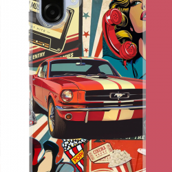 Samsung Galaxy A07 Uyumlu Retro UV Baskılı Silikon Kılıf