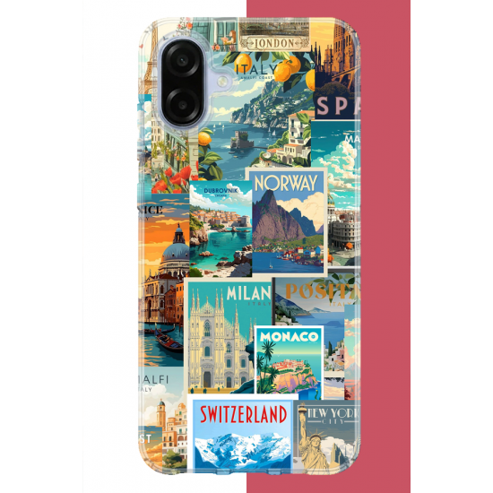 Samsung Galaxy A07 Uyumlu Kart Postal Kolaj UV Baskılı Silikon Kılıf