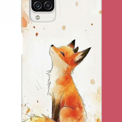 Samsung Galaxy A12-M12 Uyumlu tilki UV Baskılı Silikon Kılıf Samsung Galaxy A12-M12 Uyumlu tilki UV Baskılı Silikon Kılıf
