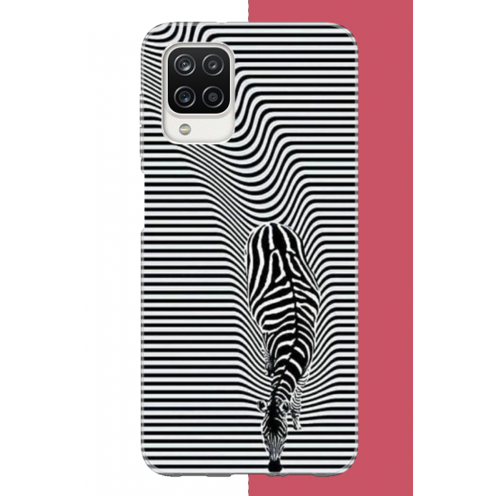 Samsung Galaxy A12-M12 Uyumlu Abstract zebra UV Baskılı Silikon Kılıf