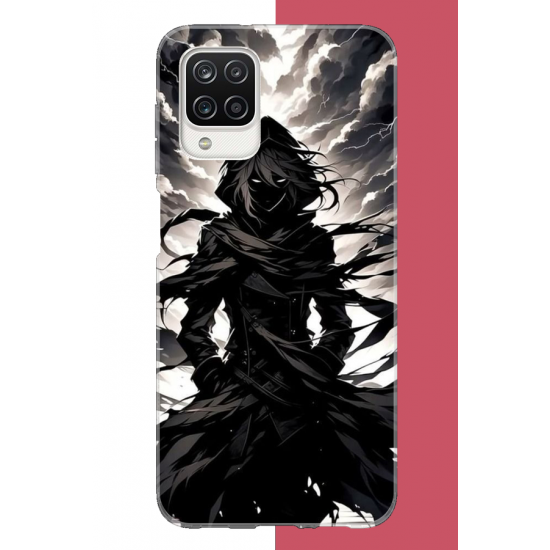 Samsung Galaxy A12-M12 Uyumlu karanlık gölge anime karakter UV Baskılı Silikon Kılıf