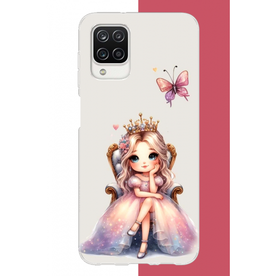 Samsung Galaxy A12-M12 Uyumlu minik prenses UV Baskılı Silikon Kılıf Samsung Galaxy A12-M12 Uyumlu minik prenses UV Baskılı Silikon Kılıf