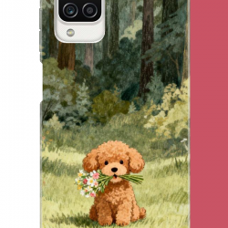 Samsung Galaxy A12-M12 Uyumlu peluş köpek UV Baskılı Silikon Kılıf