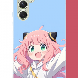 Samsung Galaxy A15 Uyumlu kawaii pembe saçlı kız UV Baskılı Silikon Kılıf