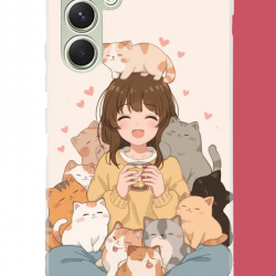 Samsung Galaxy A15 Uyumlu kawaii yavru kediler UV Baskılı Silikon Kılıf