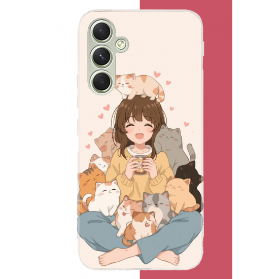 Samsung Galaxy A15 Uyumlu kawaii yavru kediler UV Baskılı Silikon Kılıf