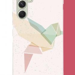 Samsung Galaxy A15 Uyumlu origami kuş UV Baskılı Silikon Kılıf