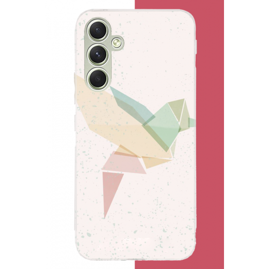 Samsung Galaxy A15 Uyumlu origami kuş UV Baskılı Silikon Kılıf