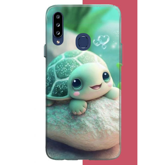 Samsung Galaxy A20S Uyumlu sevimli kaplumbağa UV Baskılı Silikon Kılıf Samsung Galaxy A20S Uyumlu sevimli kaplumbağa UV Baskılı Silikon Kılıf