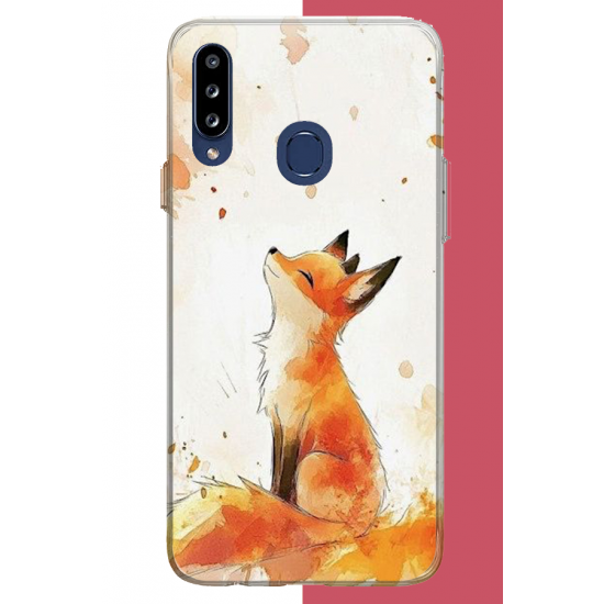 Samsung Galaxy A20S Uyumlu tilki UV Baskılı Silikon Kılıf