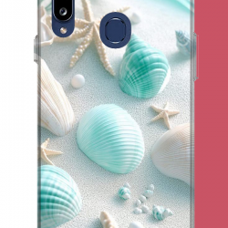 Samsung Galaxy A20S Uyumlu turkuaz deniz kabuğu UV Baskılı Silikon Kılıf