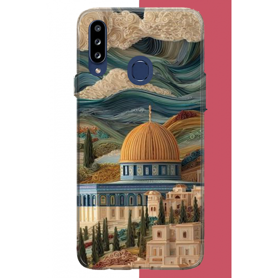 Samsung Galaxy A20S Uyumlu bulutlu kudüs UV Baskılı Silikon Kılıf
