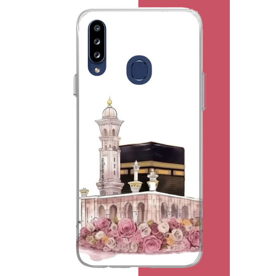 Samsung Galaxy A20S Uyumlu çiçekli kabe.jpeg UV Baskılı Silikon Kılıf