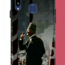 Samsung Galaxy A20S Uyumlu halka seslenen atatürk UV Baskılı Silikon Kılıf