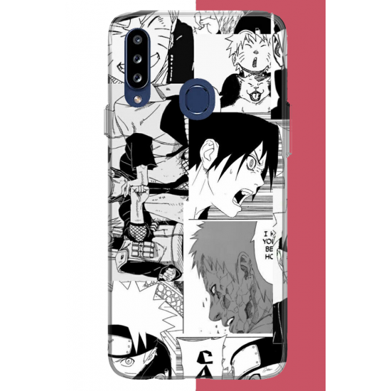 Samsung Galaxy A20S Uyumlu naruto kolaj2 UV Baskılı Silikon Kılıf