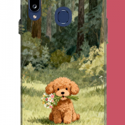Samsung Galaxy A20S Uyumlu peluş köpek UV Baskılı Silikon Kılıf