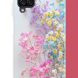 Samsung Galaxy A22-M22-M32 Uyumlu renkli çiçek UV Baskılı Silikon Kılıf