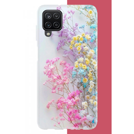 Samsung Galaxy A22-M22-M32 Uyumlu renkli çiçek UV Baskılı Silikon Kılıf
