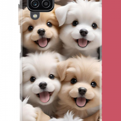 Samsung Galaxy A22-M22-M32 Uyumlu sevimli köpek UV Baskılı Silikon Kılıf