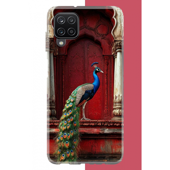 Samsung Galaxy A22-M22-M32 Uyumlu su kenarındaki tavus kuşu UV Baskılı Silikon Kılıf