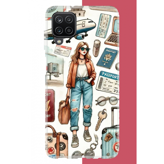 Samsung Galaxy A22-M22-M32 Uyumlu vintage-travel UV Baskılı Silikon Kılıf