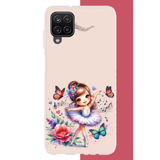 Samsung Galaxy A22-M22-M32 Uyumlu minik balerin3 UV Baskılı Silikon Kılıf