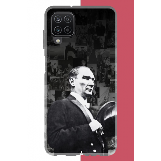 Samsung Galaxy A22-M22-M32 Uyumlu şapka ile selamlayan atatürk UV Baskılı Silikon Kılıf